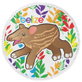 Belize Baby Tapir Round Beach Towel