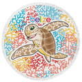 Belize Sea Turtle Round Beach Towel